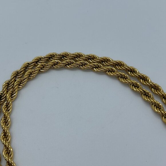 Vintage Monet 36" Rope Chain Necklace Gold-Tone Early Lobster Clasp Statement - Picture 9 of 16